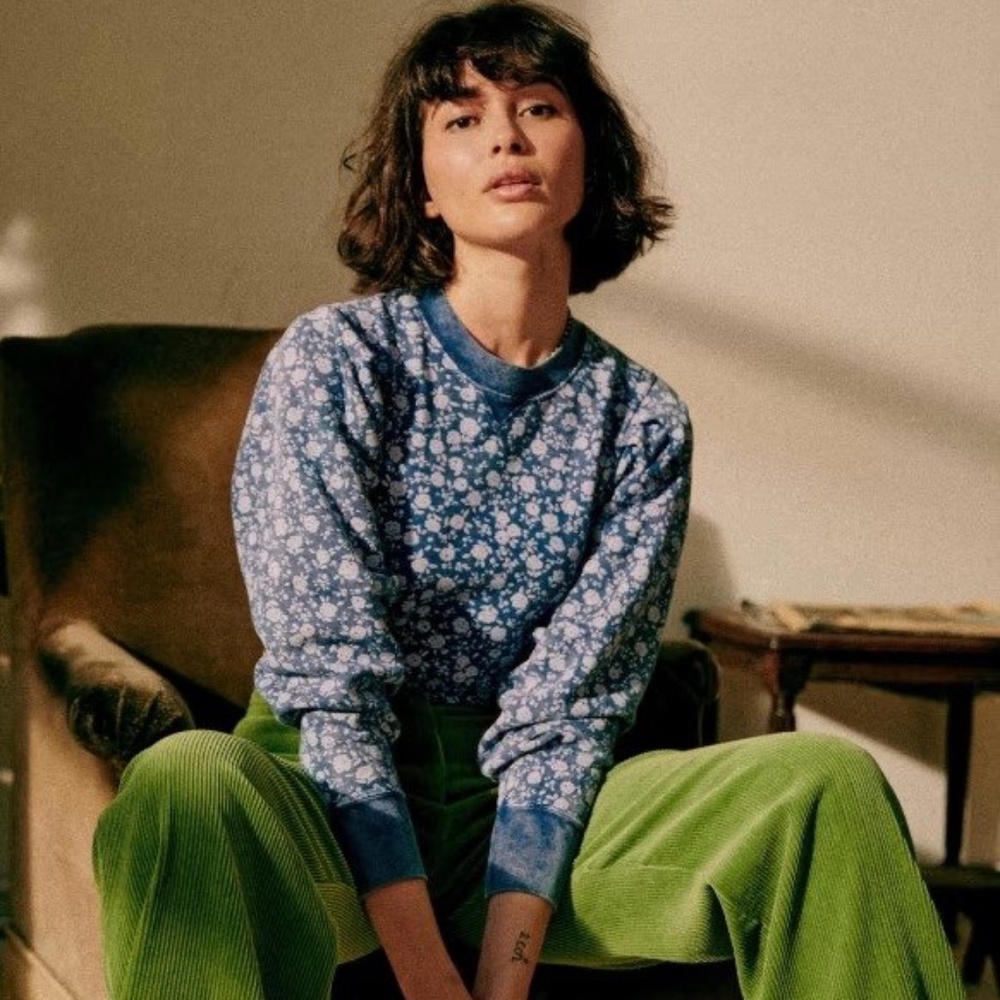 Sézane Alexa sweatshirt in Blue flowers Size XS